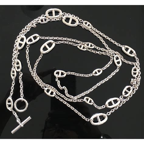 sautoir argent hermes